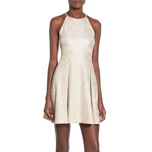 Nordstrom metallic gold dress